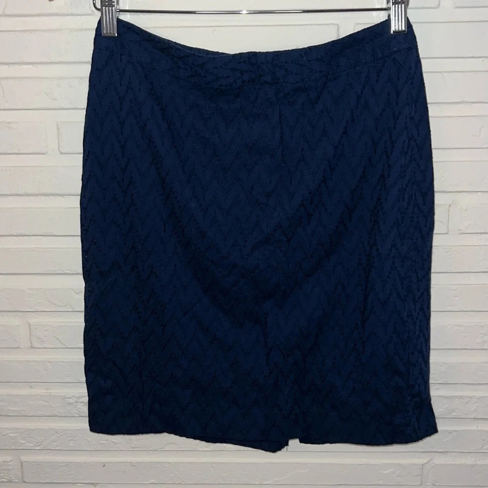 Banana Republic Blue Cotton Eyelet Split Hem Business Skirt, Women’s Size 4